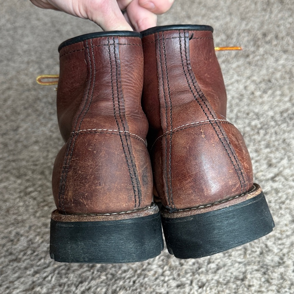 Red Wing Shoes Men's Sz. 10D six inch “roughneck” style Brown Leather Boots - Picture 5 of 8